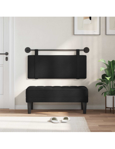 Testata appesa Montaggio a parete Nero 110 x 55 x 5 cm Tessuto