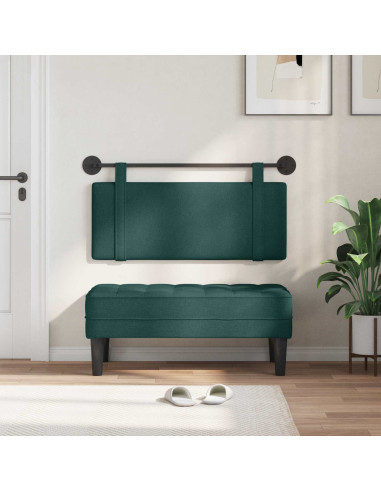 Testata appesa Tinta unita Verde Scuro 110 x 55 x 5 cm Tessuto