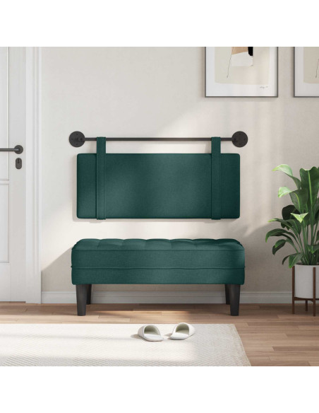 Testata appesa Tinta unita Verde Scuro 110 x 55 x 5 cm Tessuto