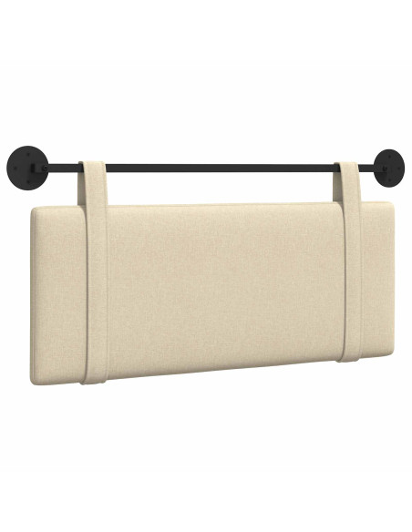 Testata appesa Montaggio a parete Crema 110 x 55 x 5 cm Tessuto