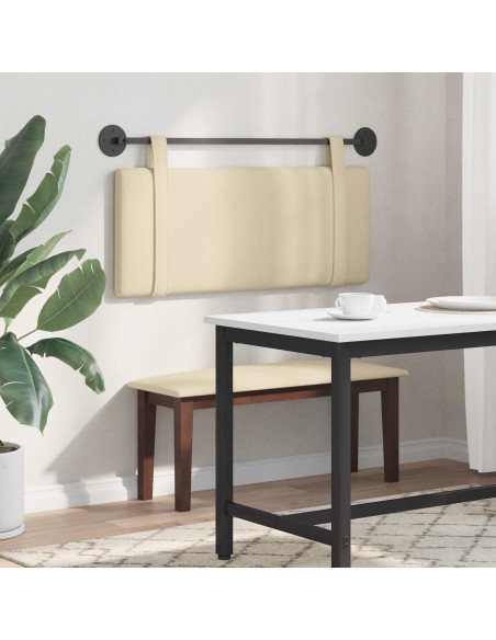Testata appesa Montaggio a parete Crema 110 x 55 x 5 cm Tessuto