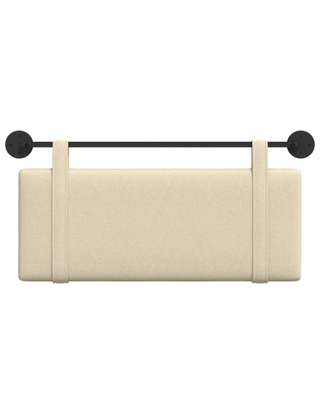 Testata appesa Montaggio a parete Crema 110 x 55 x 5 cm Tessuto