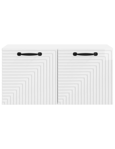 Mobile Porta TV da Muro Bianco Lucido 59,5 x 31 x 30 cm