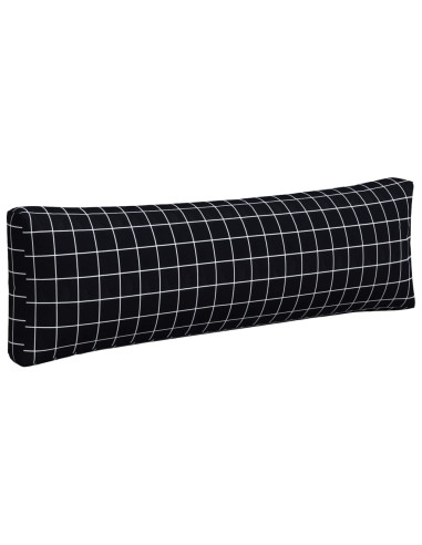 Cuscini per Pallet 3 pz Motivo a Quadri Nero in Tessuto Oxford