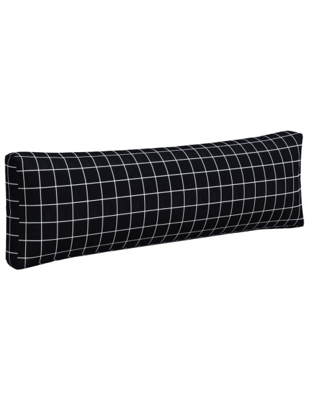 Cuscini per Pallet 3 pz Motivo a Quadri Nero in Tessuto Oxford