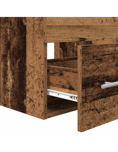 Set di mobili per il bagno con cassetto 2 pcs Legno vecchio 2