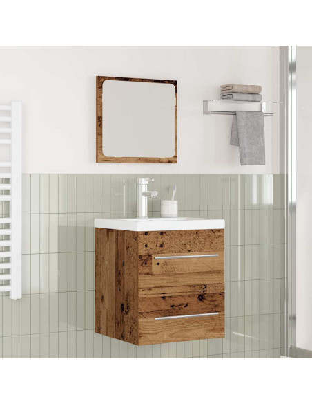 Set di mobili per il bagno con cassetto 2 pcs Legno vecchio