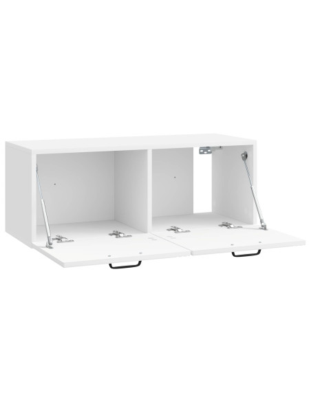 Mobile Porta TV da Muro Bianco Lucido 78,5 x 31 x 30 cm