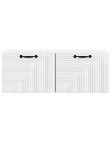 Mobile Porta TV da Muro Bianco Lucido 78,5 x 31 x 30 cm