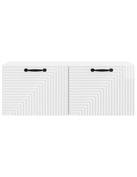 Mobile Porta TV da Muro Bianco Lucido 78,5 x 31 x 30 cm