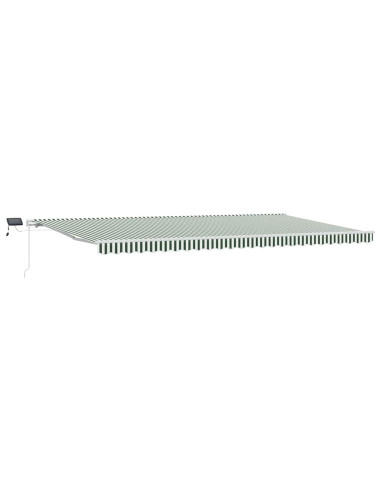 Tenda Retrattile Verde e Bianco 600 × 300 cm Tessuto e acciaio