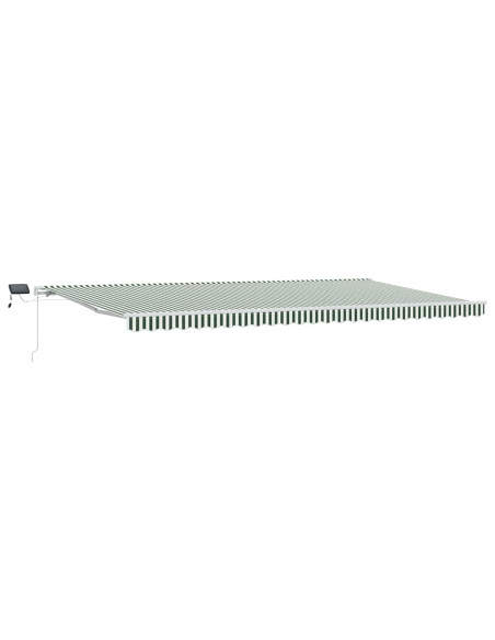 Tenda Retrattile Verde e Bianco 600 × 300 cm Tessuto e acciaio