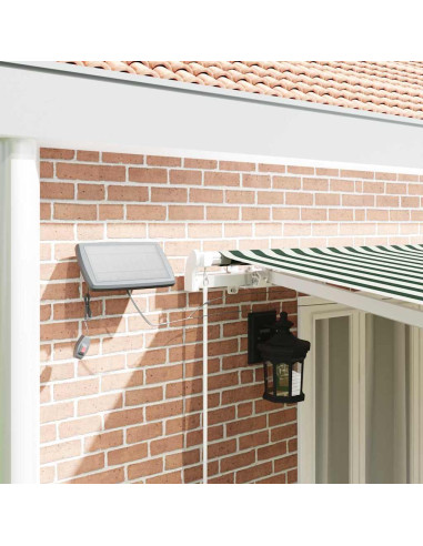 Tenda Retrattile Verde e Bianco 600 × 300 cm Tessuto e acciaio