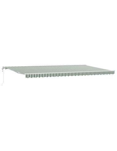Tenda Retrattile Verde e Bianco 600 × 300 cm Tessuto