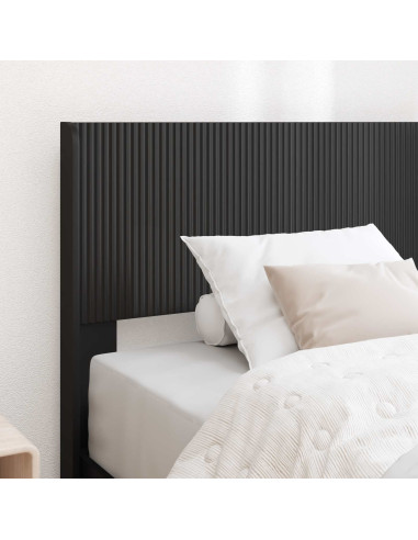 Struttura del letto con stoccaggio e testata Nero 90 x 190 cm