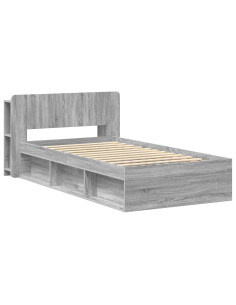 Telaio del letto con storage Sonoma grigio 80 x 200 cm 2