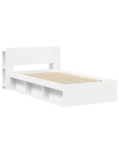 Telaio del letto con storage con testiera Bianco 80 x 200 cm 2