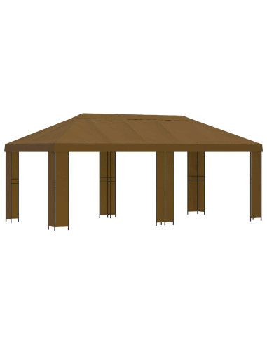 Gazebo da giardino 6 x 3 m Tortora Poliestere e Acciaio 190