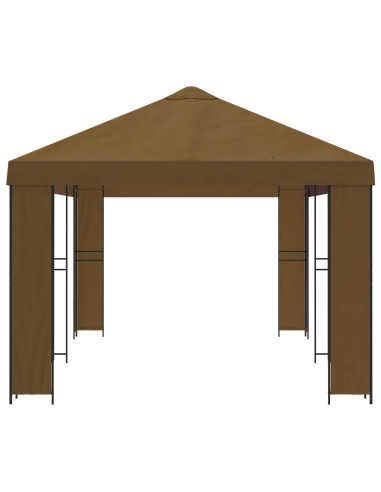 Gazebo da giardino 6 x 3 m Tortora Poliestere e Acciaio 190