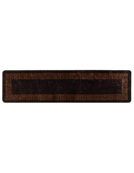 Runner Tappeto MARSA Nero 50 x 200 cm Poliestere e PVC