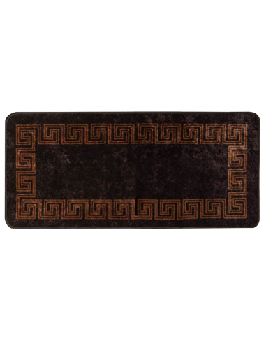 Runner Tappeto MARSA Nero 100 x 200 cm Poliestere e PVC