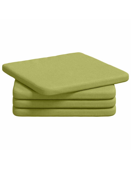 Cuscini per Seduta 4 pcs Verde chiaro 40 x 40 x 3 cm Tessuto
