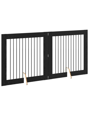 Cancello per cani con supporti 2 pcs Rovere Nero 100 x 100 cm