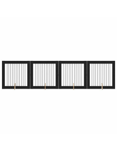 Cancello per cani con supporti 4 pcs Rovere Nero 100 x 100 cm 2