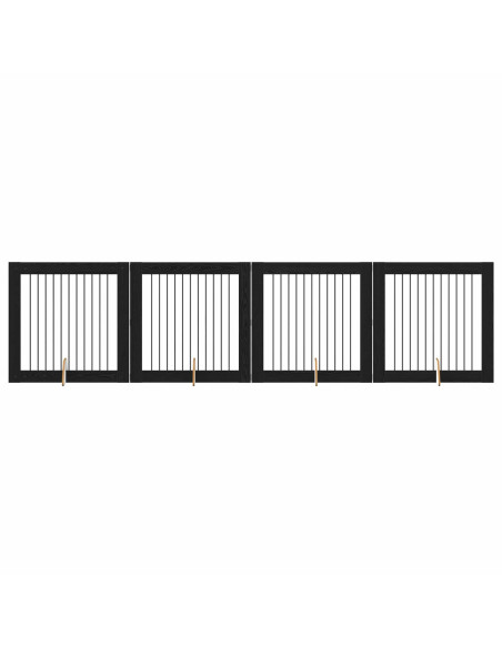 Cancello per cani con supporti 4 pcs Rovere Nero 100 x 100 cm