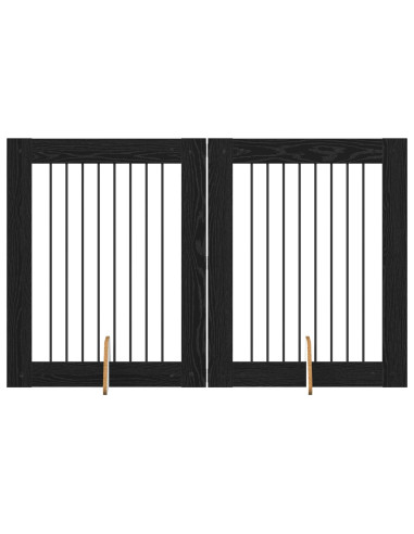 Cancello per cani con supporti 2 pcs Rovere Nero 80 x 100 cm