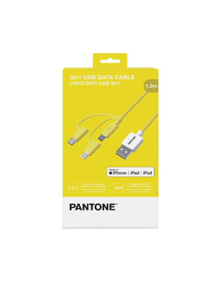 PANTONE 3IN1 CABLE 1.2 MT YELLOW