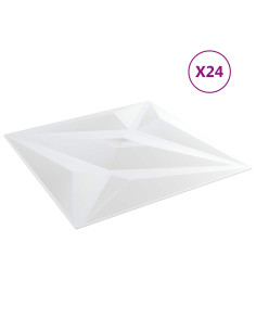 Pannelli da parete 24 pcs Stella Bianca 50 x 50 cm Schiuma XPS 2