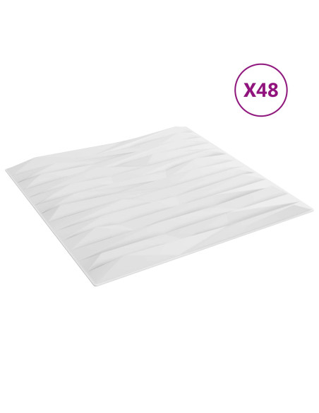 Pannelli da parete 48 pcs Pietra Bianca 50 x 50 cm Schiuma XPS