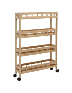 Carrello da Cucina con Ruote Naturale 60 x 18 x 97 cm Bambù 2