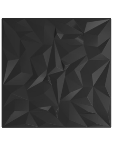 Pannelli da parete 12 pcs Nero 50 x 50 cm Schiuma XPS