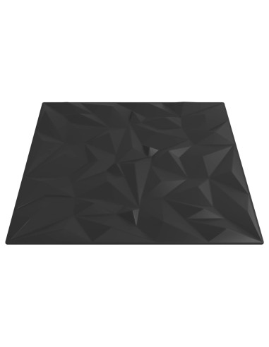 Pannelli da parete 24 pcs Nero 50 x 50 cm Schiuma XPS