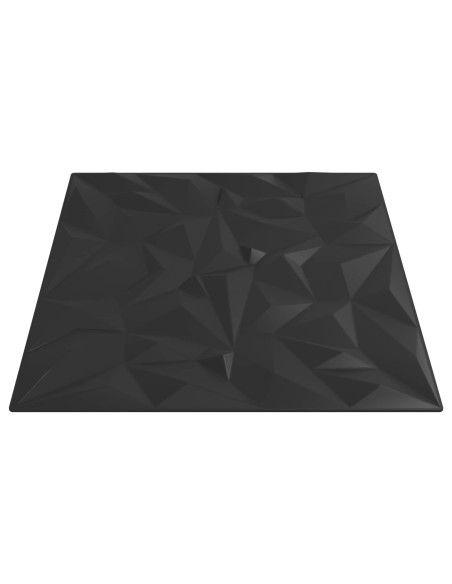 Pannelli da parete 24 pcs Nero 50 x 50 cm Schiuma XPS