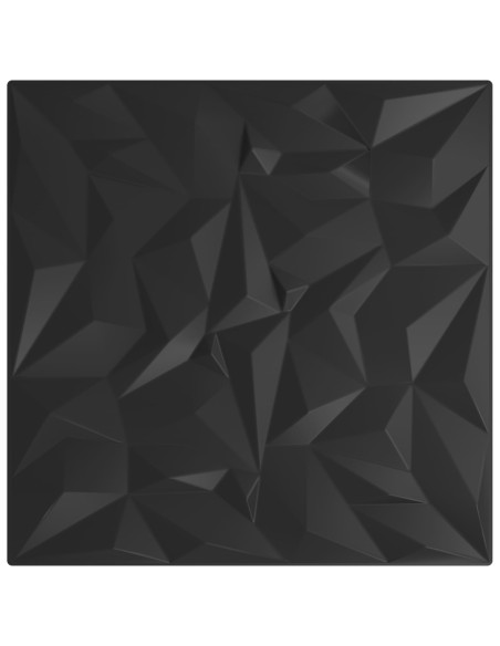 Pannelli da parete 24 pcs Nero 50 x 50 cm Schiuma XPS