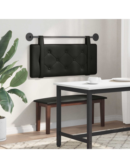 Testata appesa Montaggio a parete Nero 100 cm Pelle Sintetica