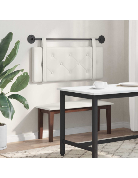 Testata appesa Bianco 110 x 55 x 5 cm Pelle Sintetica