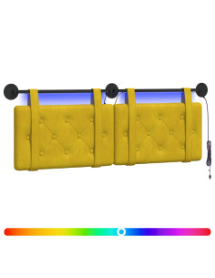 Testiera sospesa Con luce LED Giallo Velluto 2