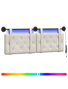 Testiera sospesa Con luce LED Crema Velluto 2