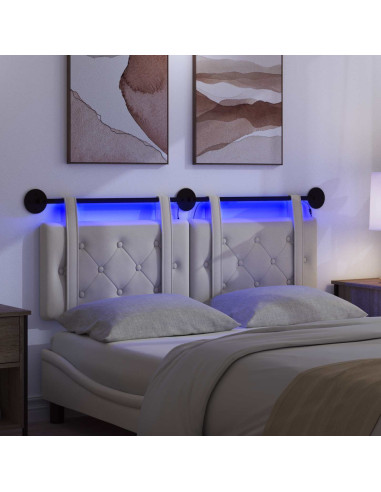 Testiera sospesa Con luce LED Crema Velluto