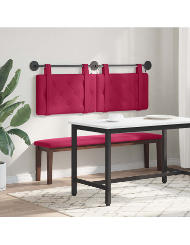 Testiera sospesa Con luce LED Rosso Vino Velluto