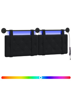 Testiera sospesa Con luce LED Nero Velluto 2