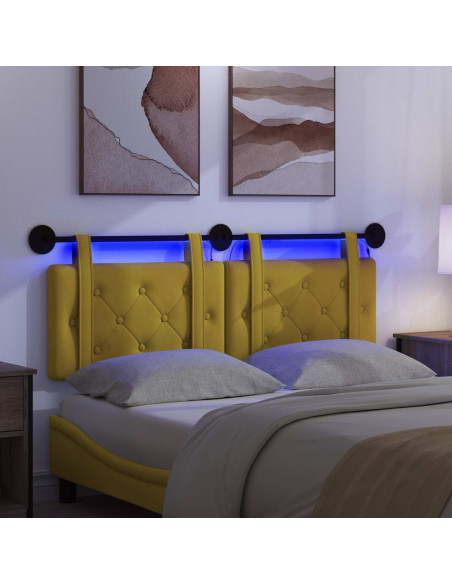 Testiera sospesa Con luce LED Giallo Velluto