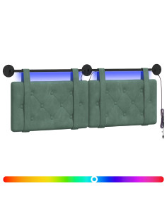 Testiera sospesa Con luce LED Verde Mare Velluto 2