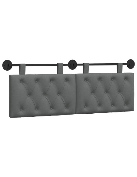 Testata appesa Grigio scuro 130 x 55 x 7 cm Tessuto