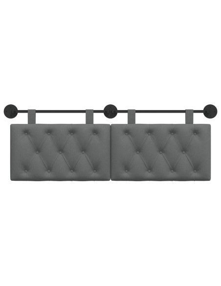Testata appesa Grigio scuro 130 x 55 x 7 cm Tessuto