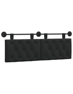 Testata appesa Montaggio a parete Nero 130 x 55 x 7 cm Tessuto 2